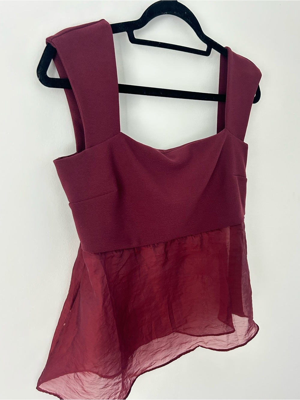 Abercrombie & Fitch Burgundy Sleeveless Peplum Camisole